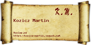 Kozicz Martin névjegykártya