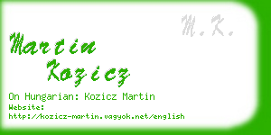 martin kozicz business card